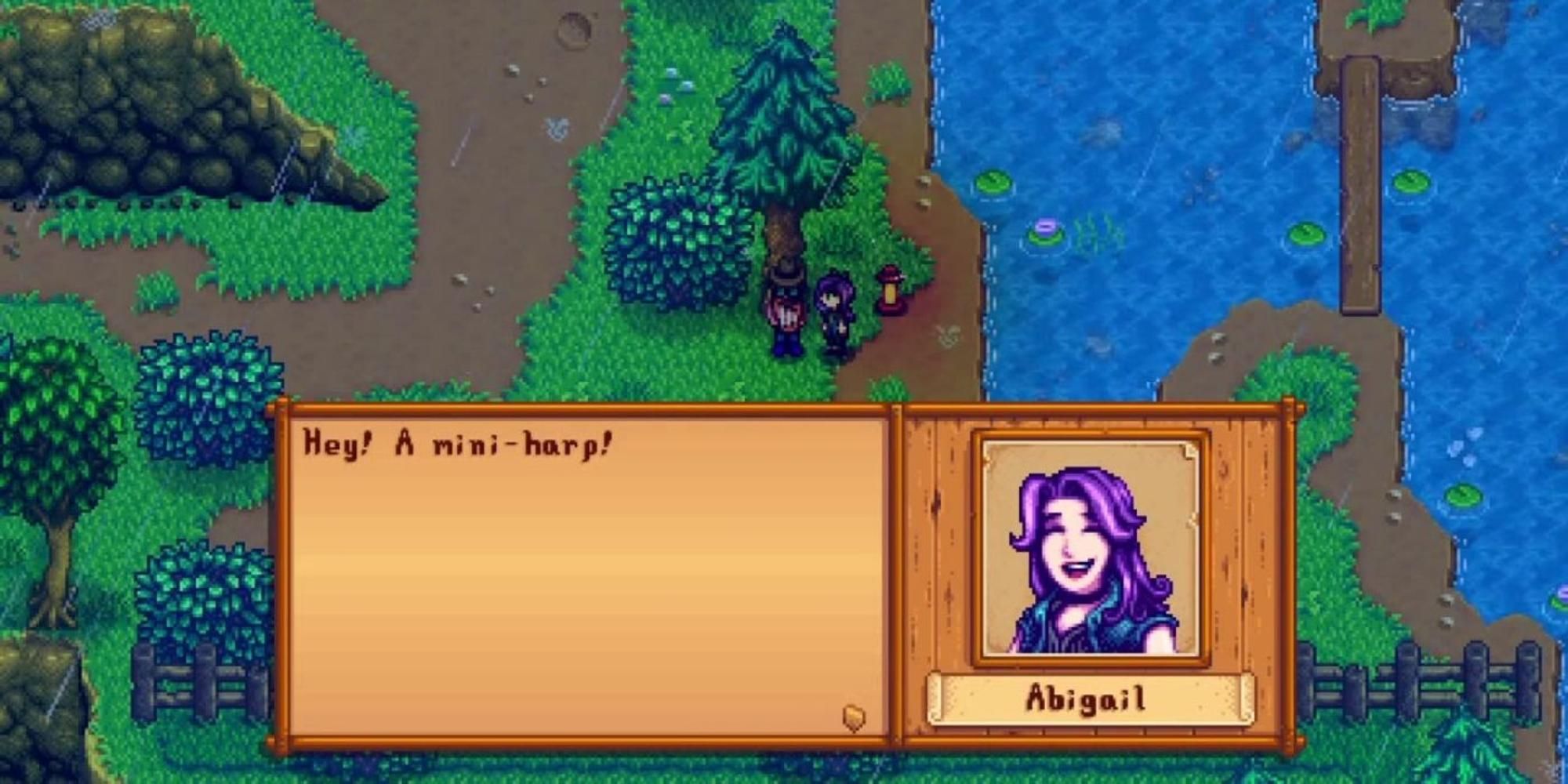 Talking to Abigail in Stardew Valley