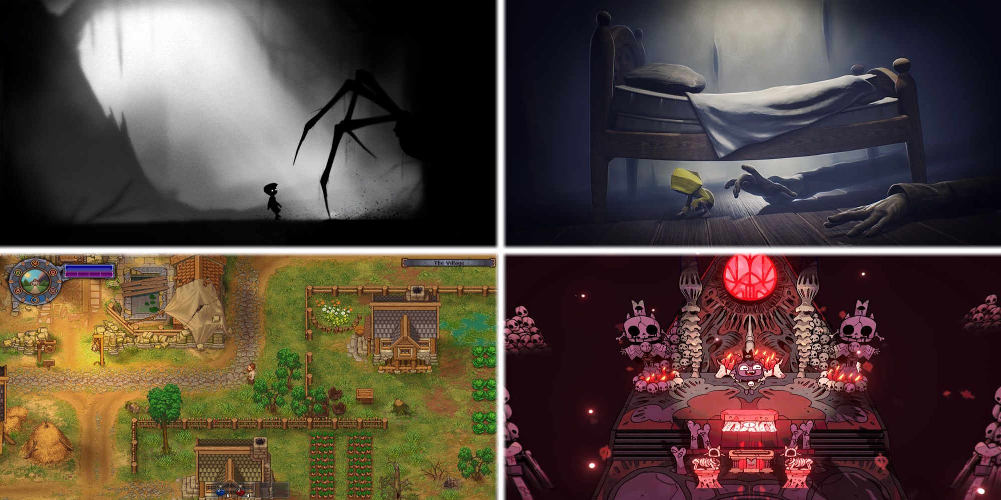 Limbo, Little Nightmares, Graveyard Keeper, Cult of the Lamb