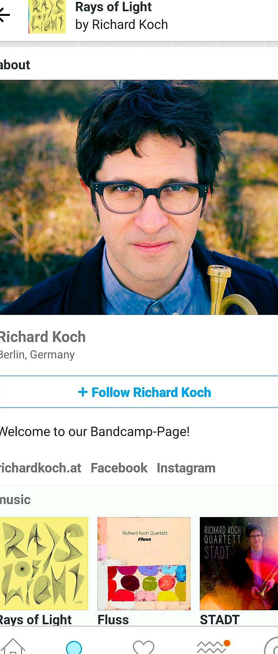 A Bandcamp artist catalog page.