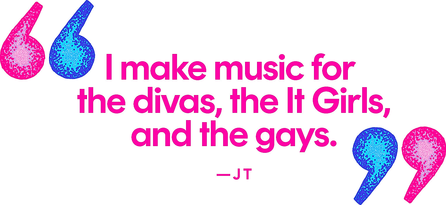 quote attributed to jt expressing musical intent for specific audiences