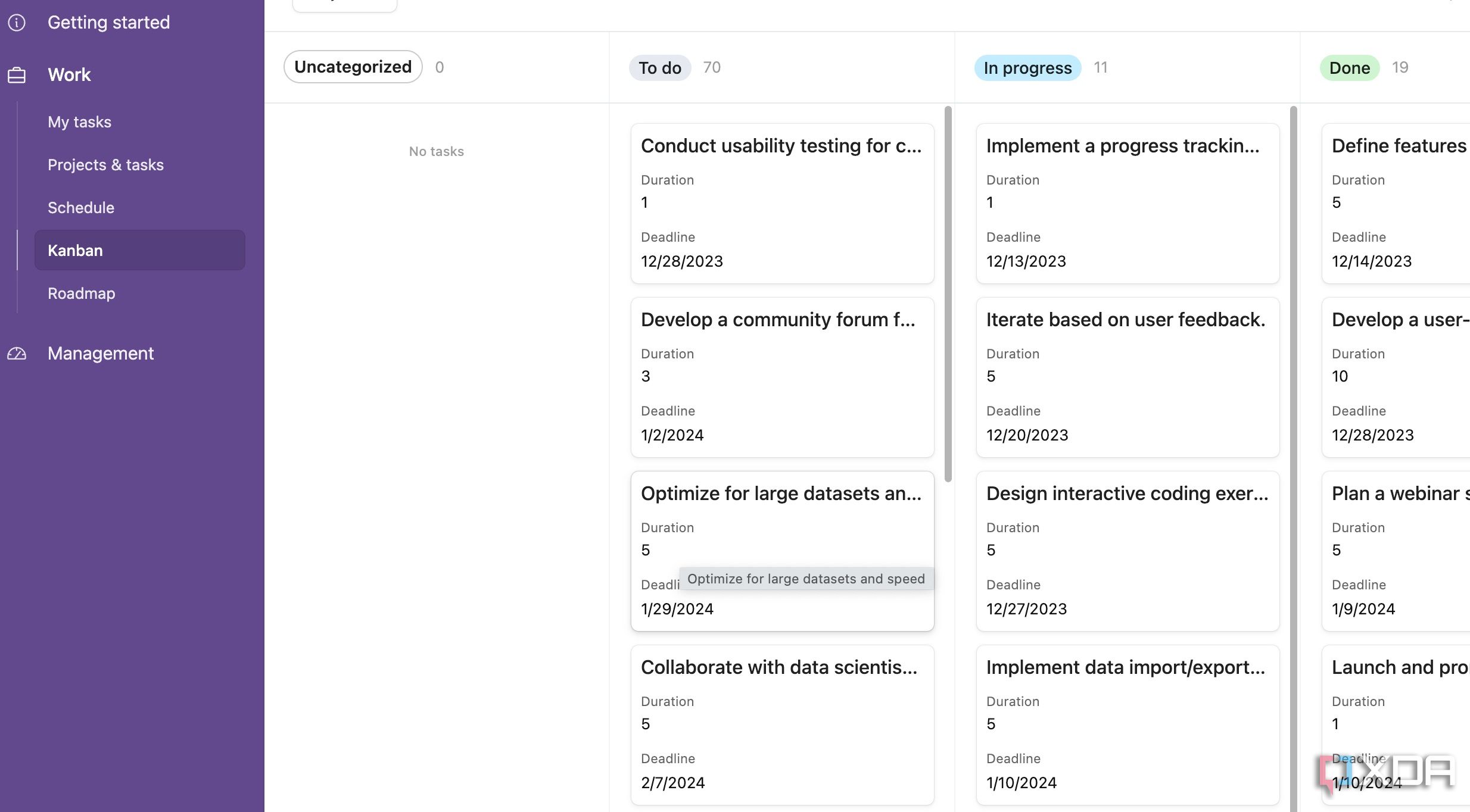 Airtable Kanban board