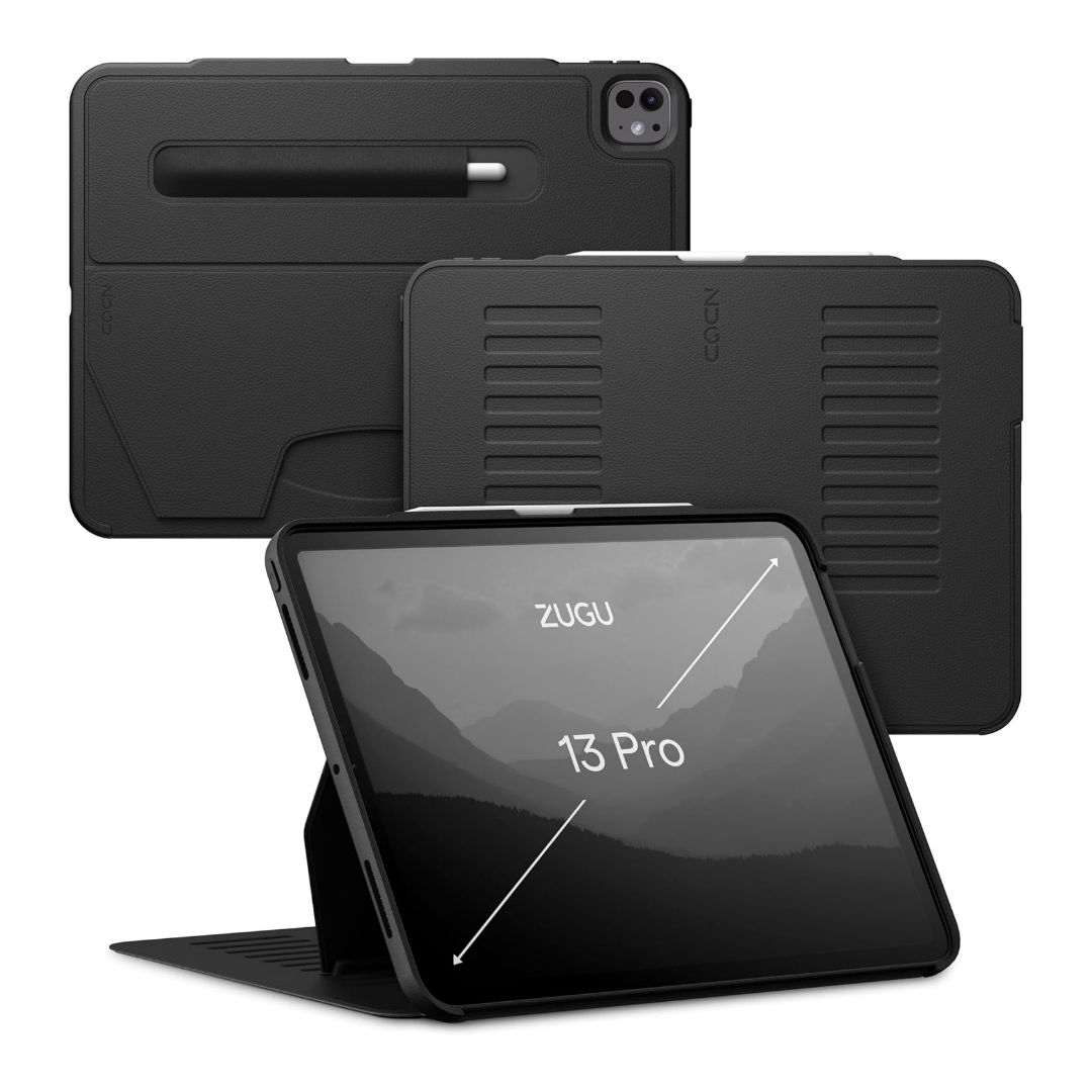 Zugu Case for iPad Pro 13, front, back, and side views