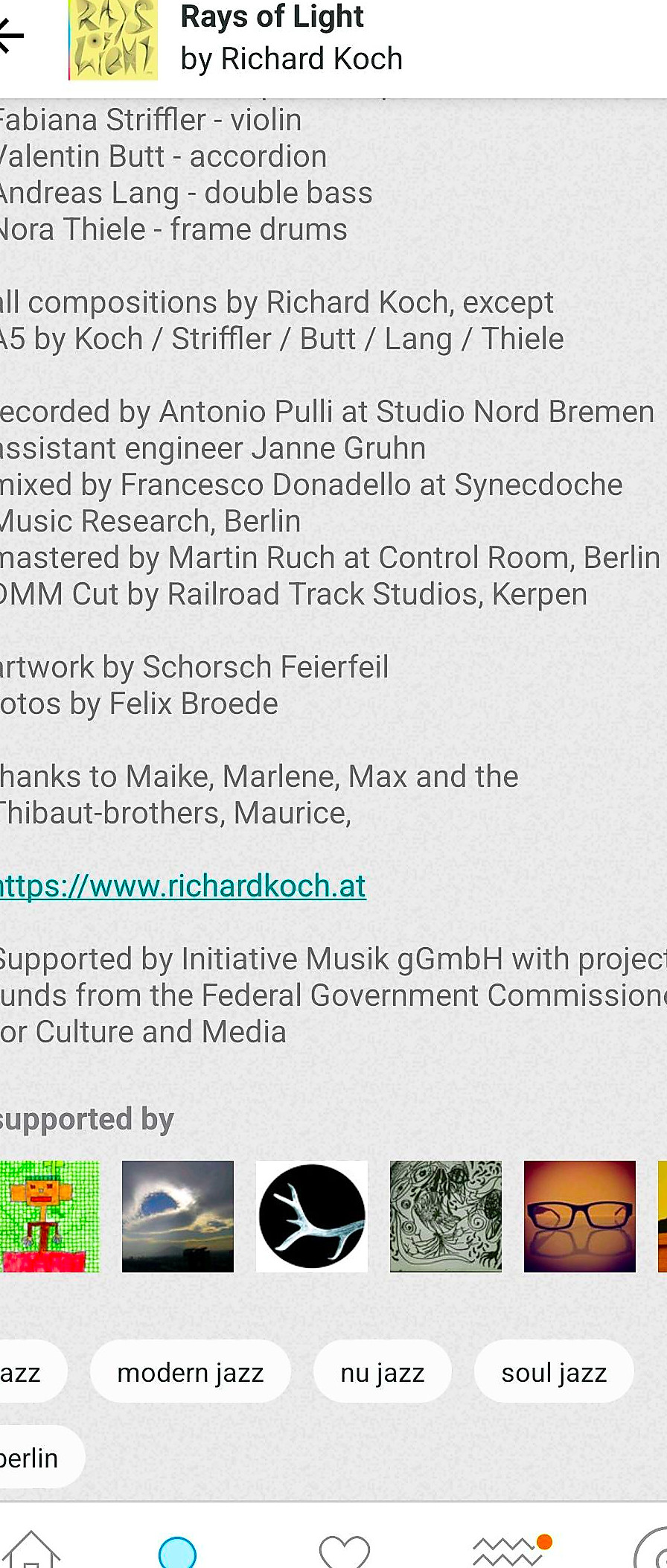 Artist details listed in Bandcamp.