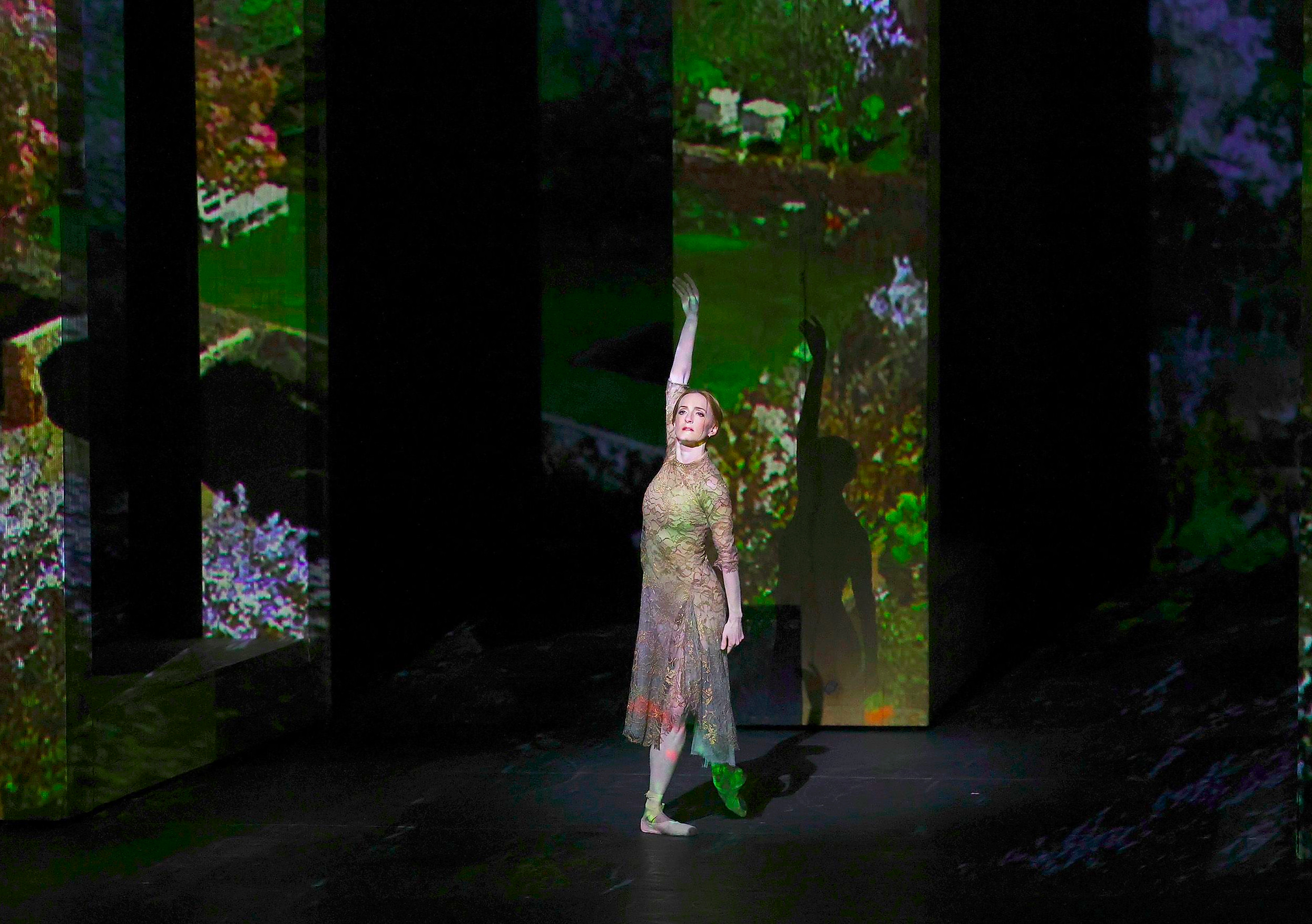 virginia woolf as older clarissa in wayne mcgregor’s woolf works. photo: marty sohl. 