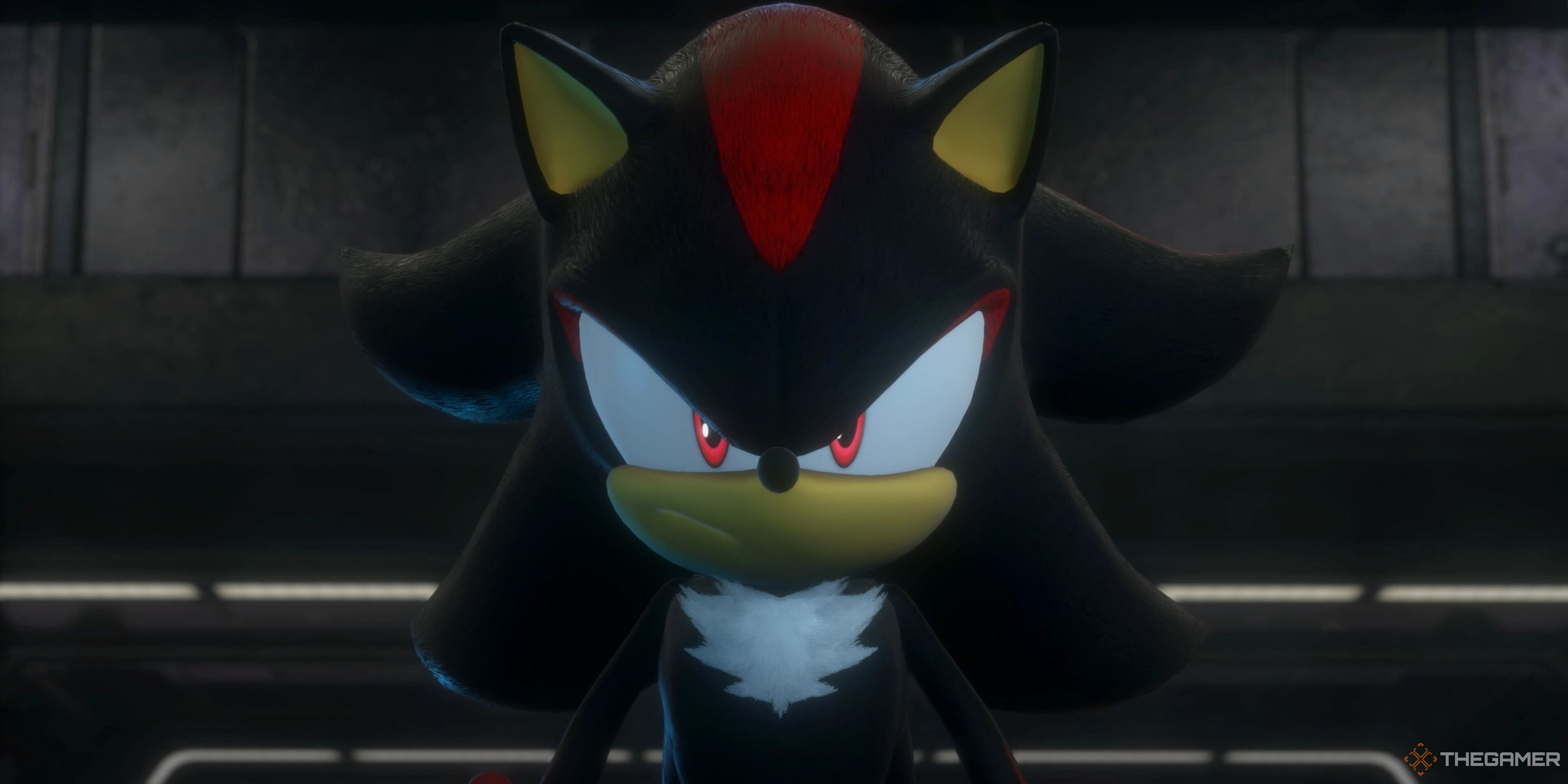 shadow looking annoyed in sonic x shadow generations. 