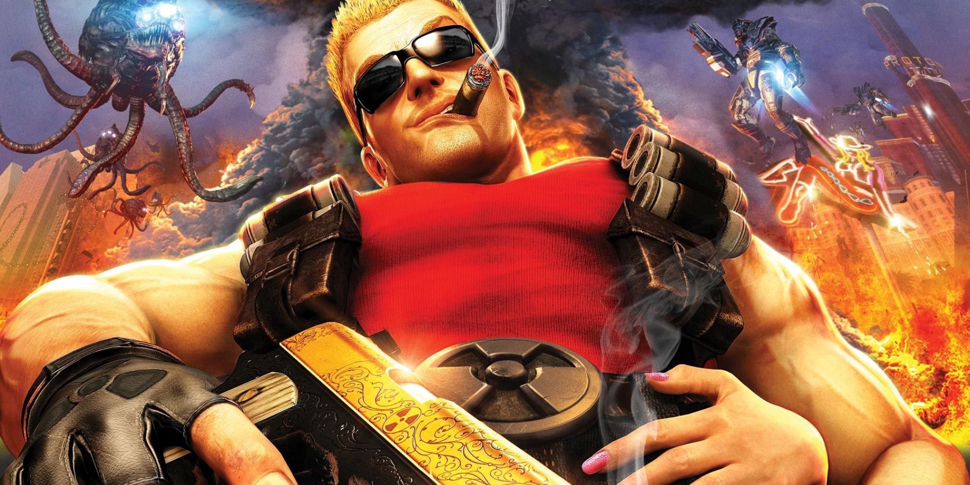 The cover art for Duke Nukem Forever.