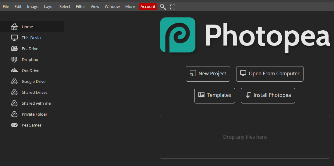 Photopea Main Interface