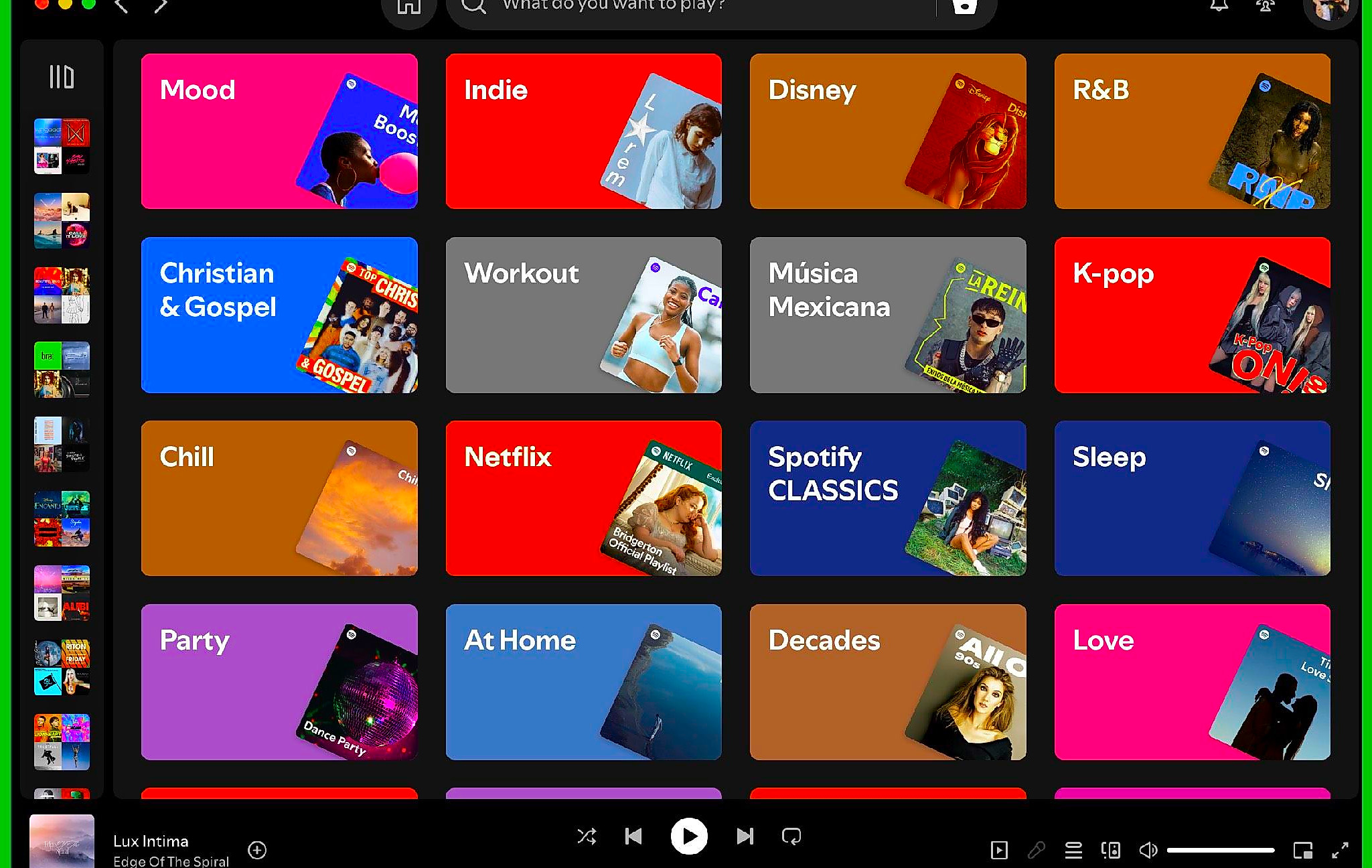 Spotify search browse