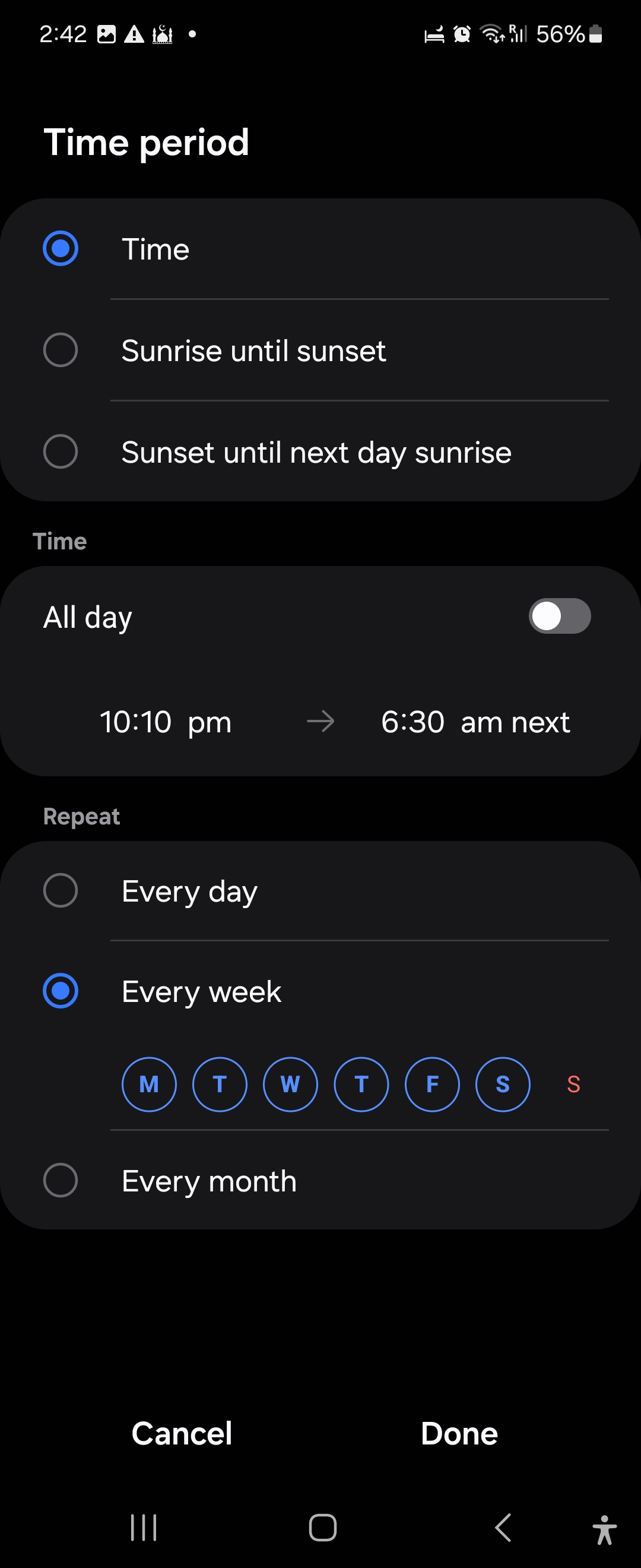 Sleeping routine settings on Modes and Routine on Galaxy Flip 6-1