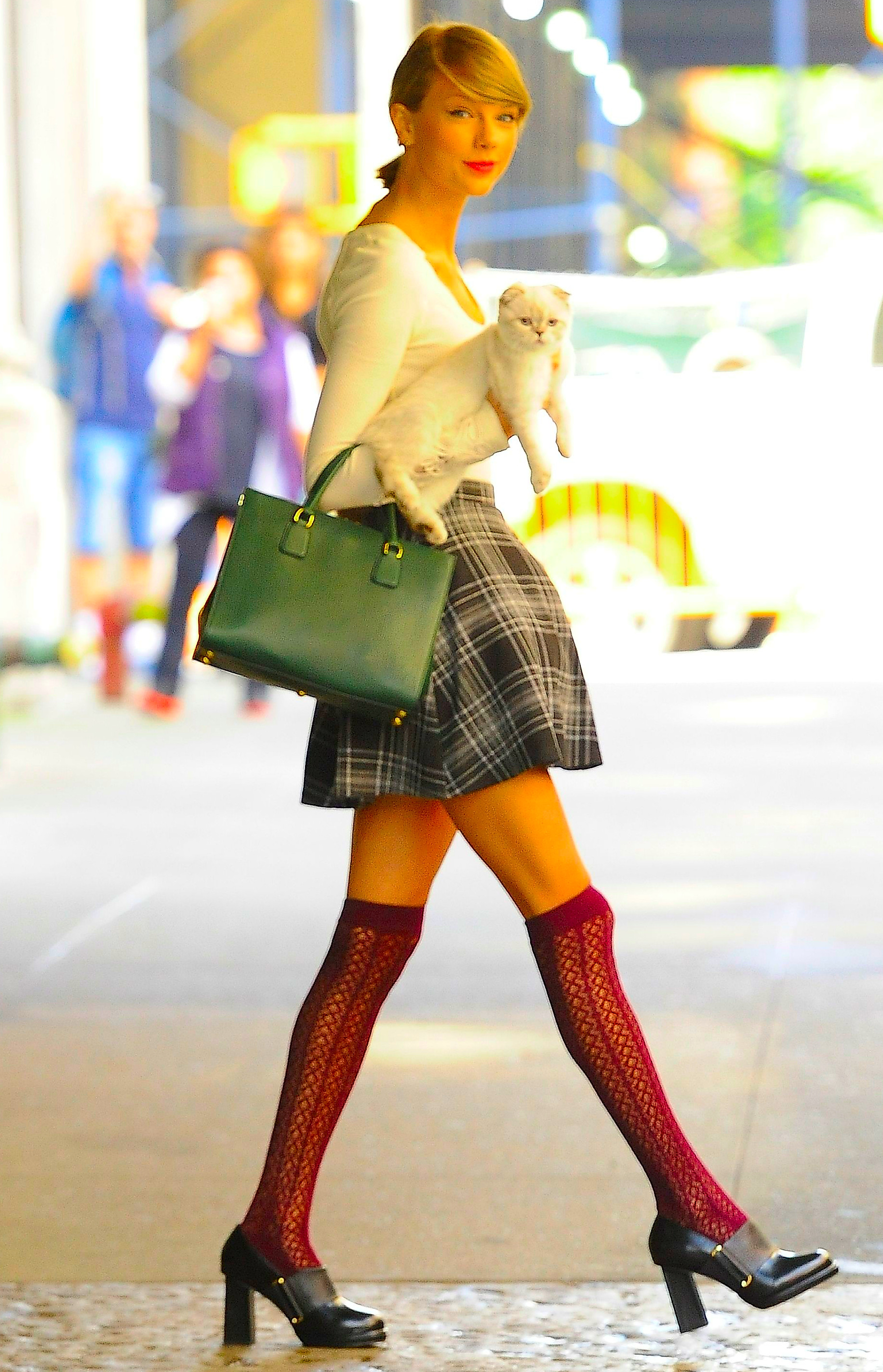 new york, ny september 16: singer taylor swift and cat are seen in soho on september 16, 2014 in new york city. (photo by raymond hall/gc images)