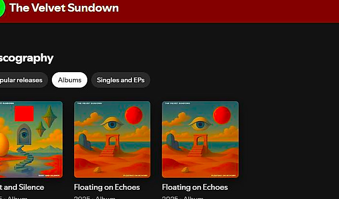 The Velvet Sundown's discography on Spotify