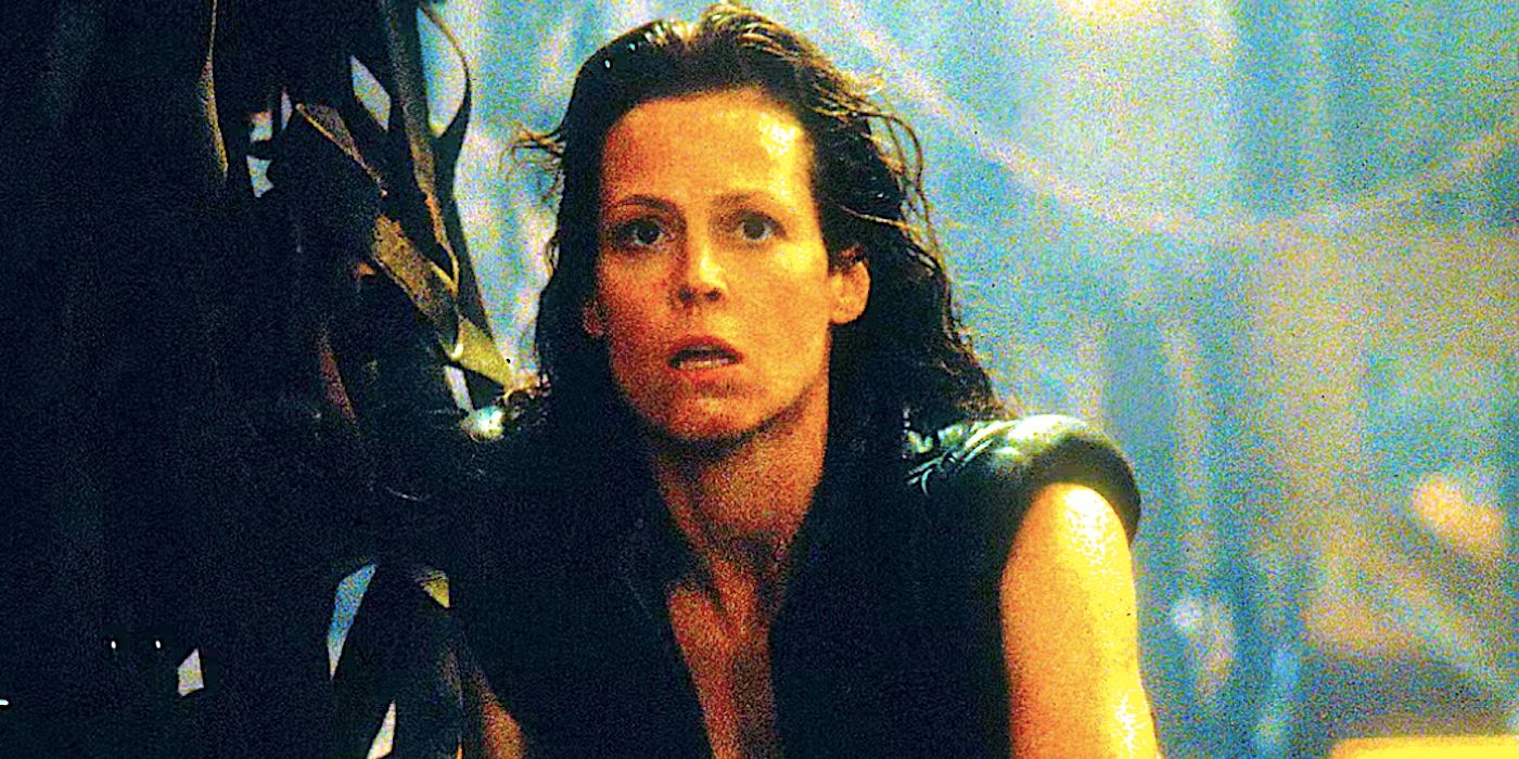 Sigourney Weaver as Ripley 8 looking shocked in Alien Resurrection.