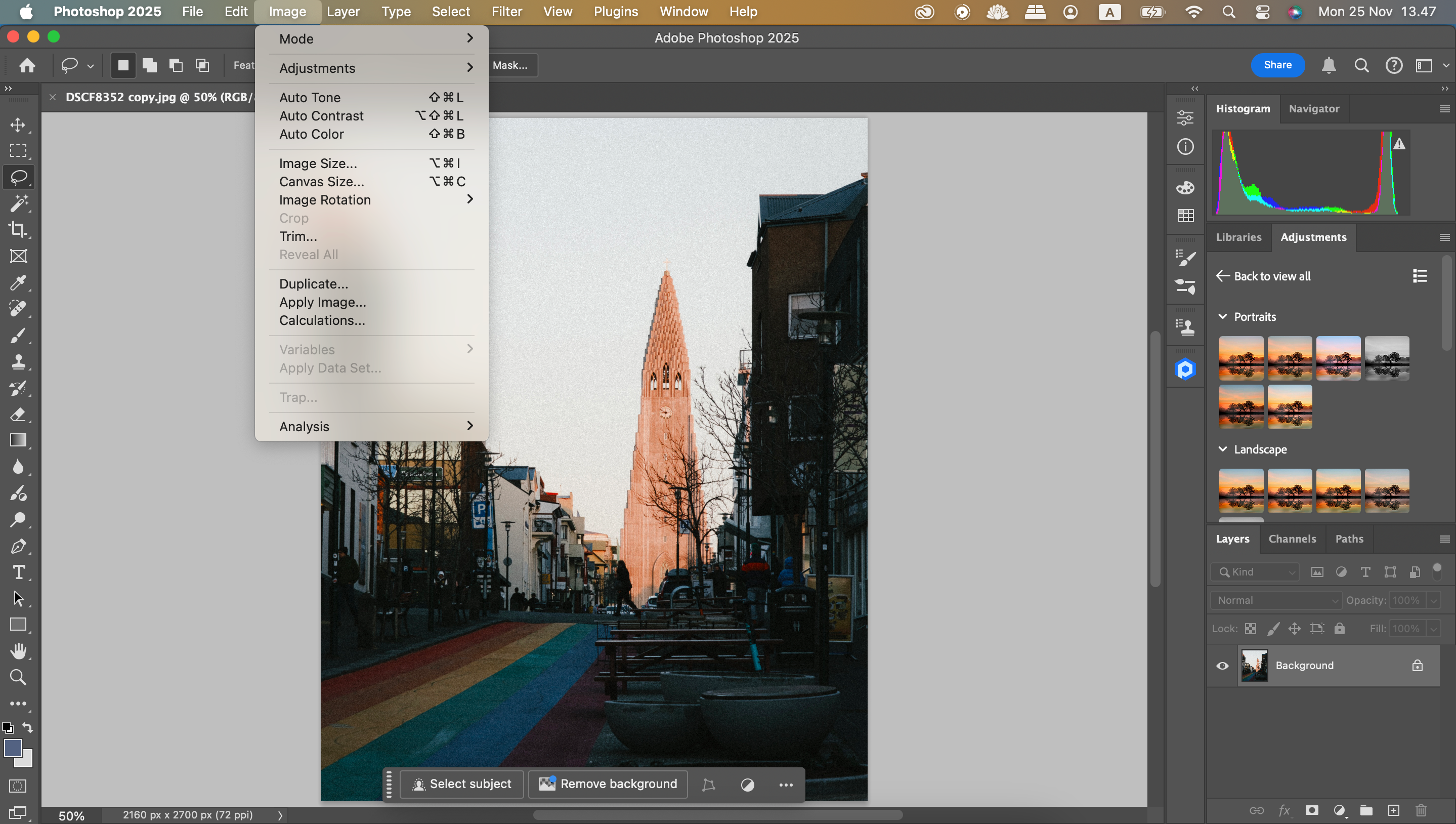 Change image size in Photoshop