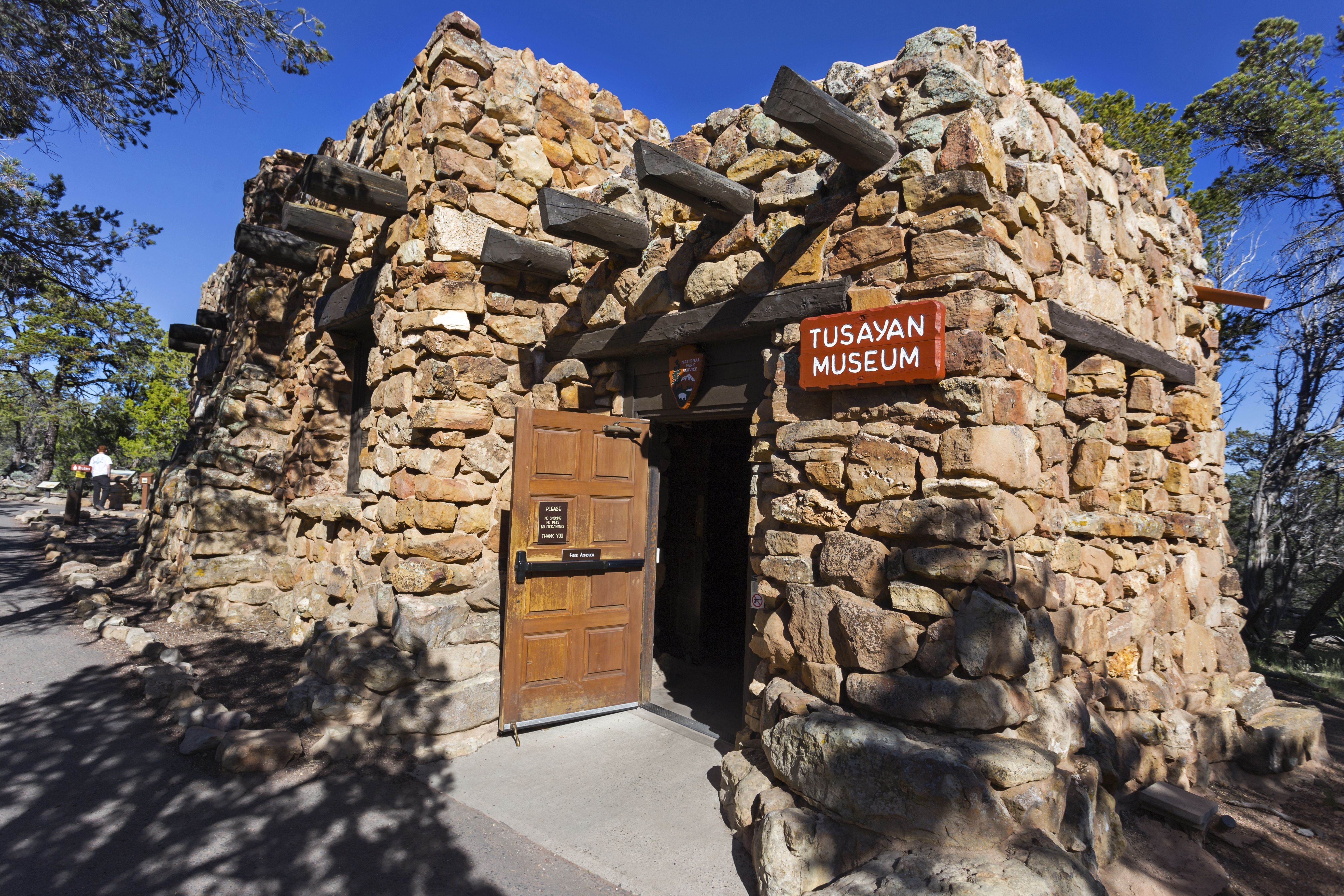 Tusayan Museum Stone Building Entrance Door on South Rim of Grand Canyon National Park Arizona