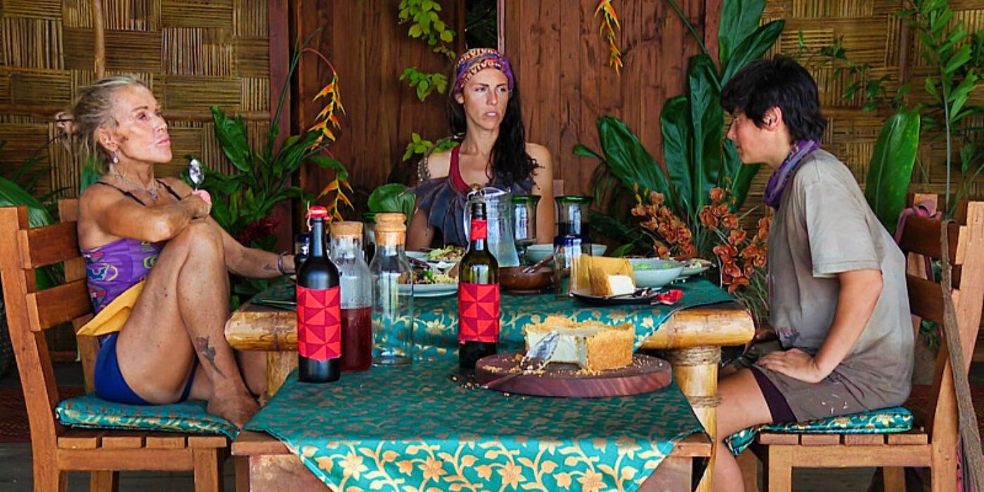 Sue, Genevieve, and Teeny at the Survivor Sanctuary on 'Survivor 47.'