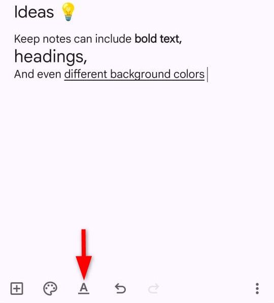 Text formatting option on Google Keep Android 829XX385apparently829XX385 