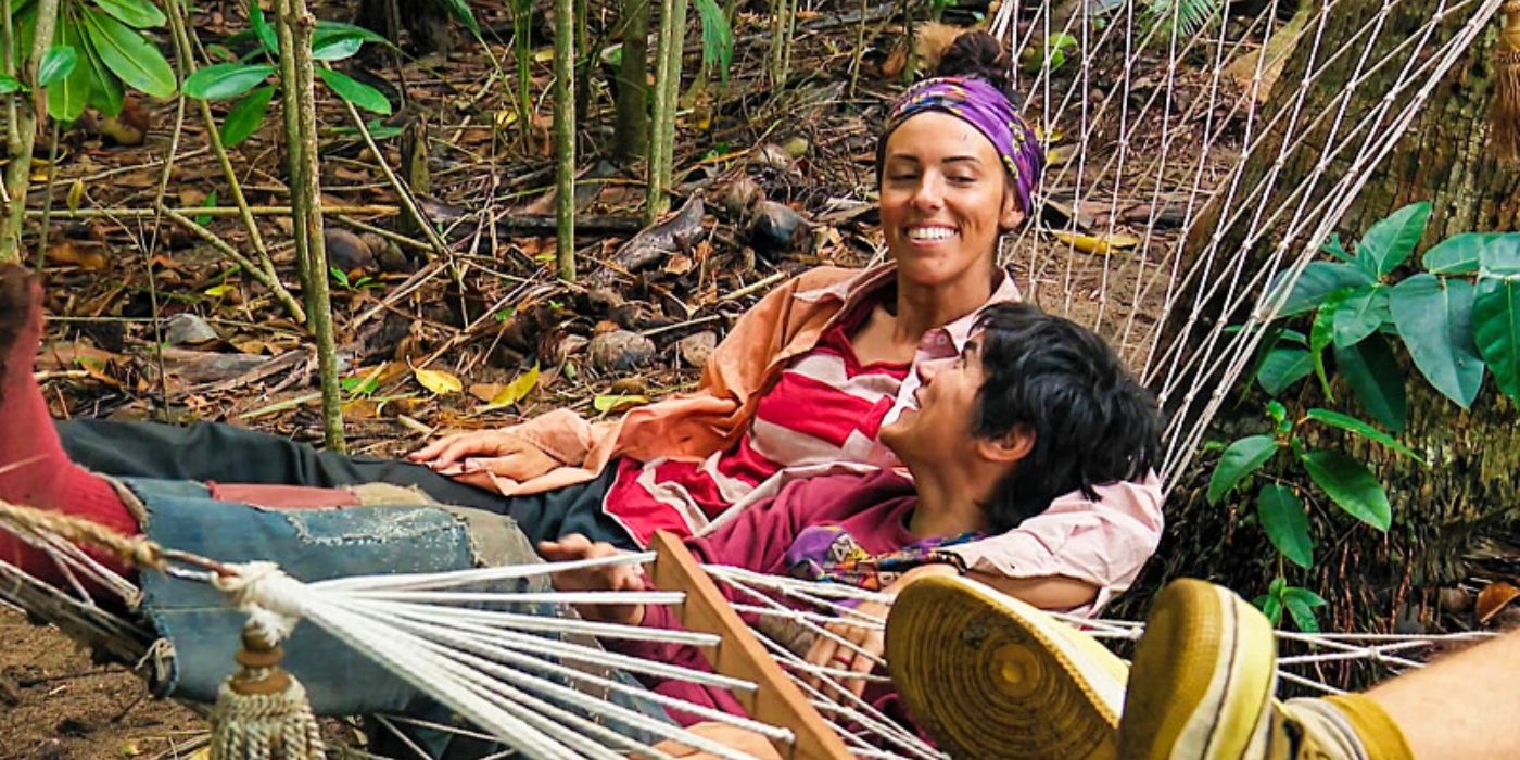 Teeny and Genevieve lounge in the hammock on 'Survivor 47.'