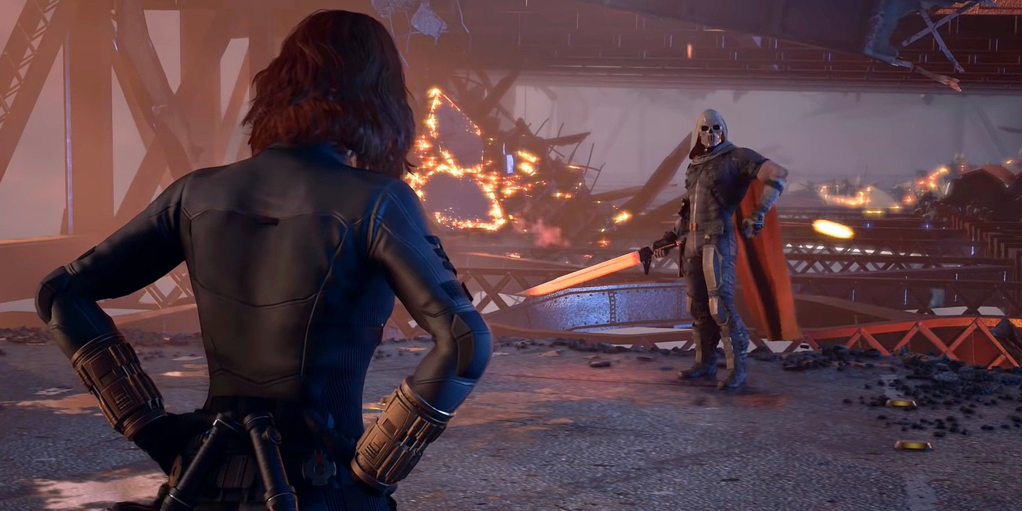 Marvel's Avengers Black Widow vs Taskmaster Intro Boss Fight