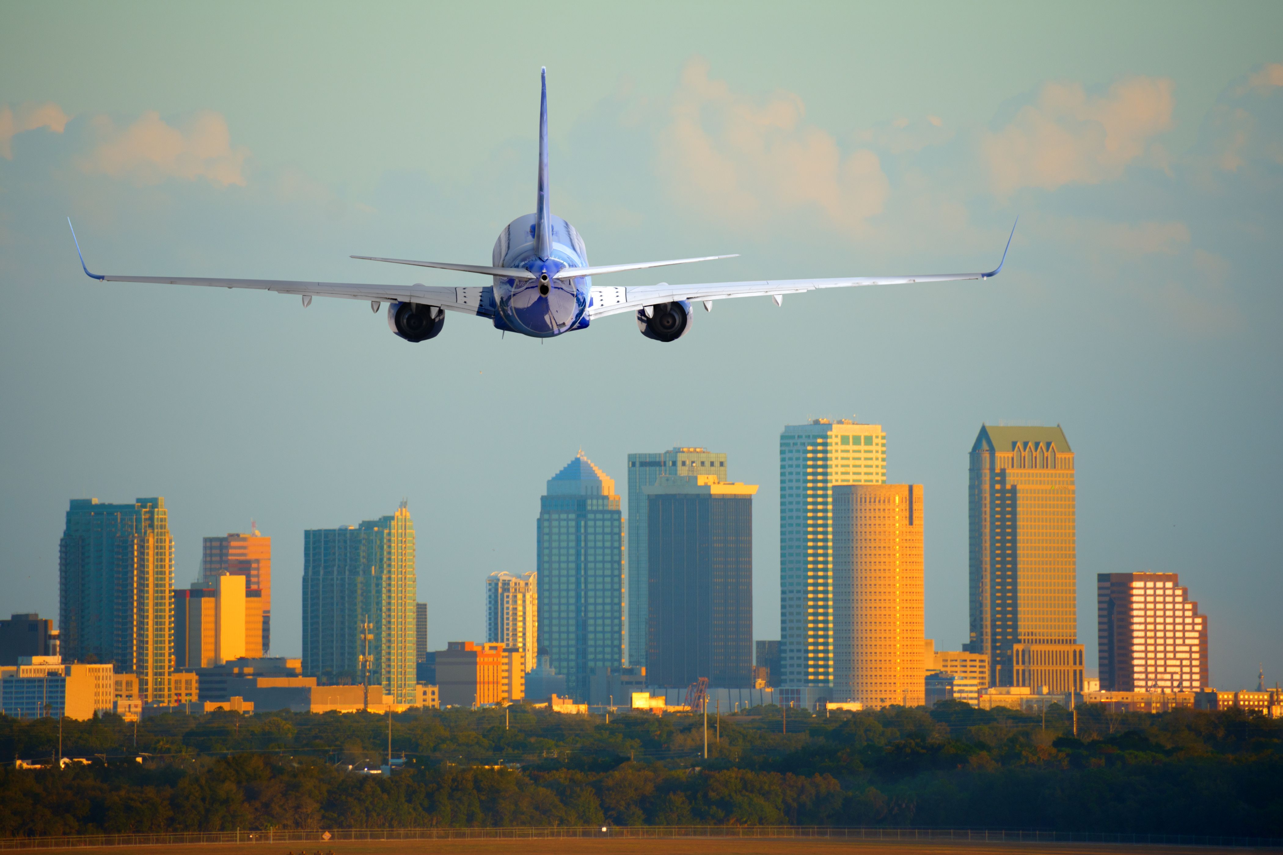 A plane at Tampa Airport, FL, Florida, USA