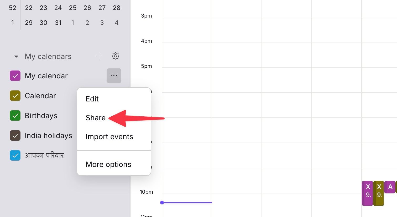 Share a Proton Calendar with others
