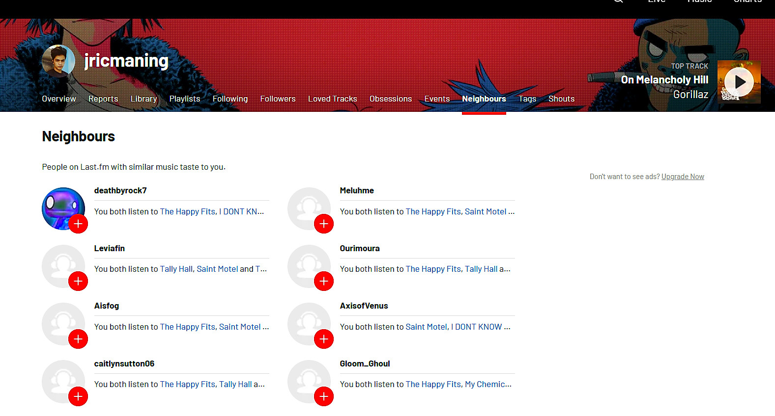 Last.fm music neighbours