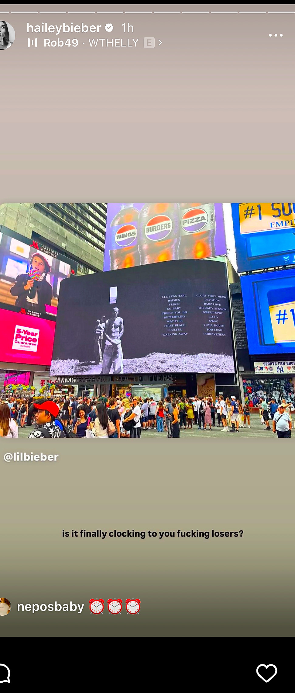 hailey bieber's instagram posts about justin's album