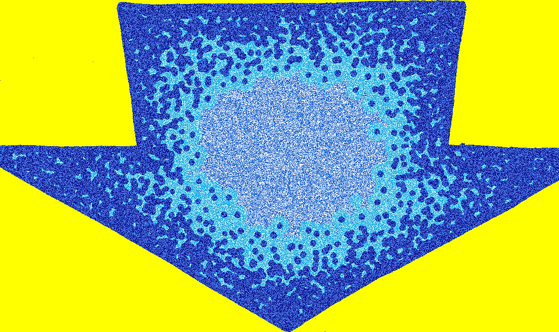 blue downward facing arrow illustration