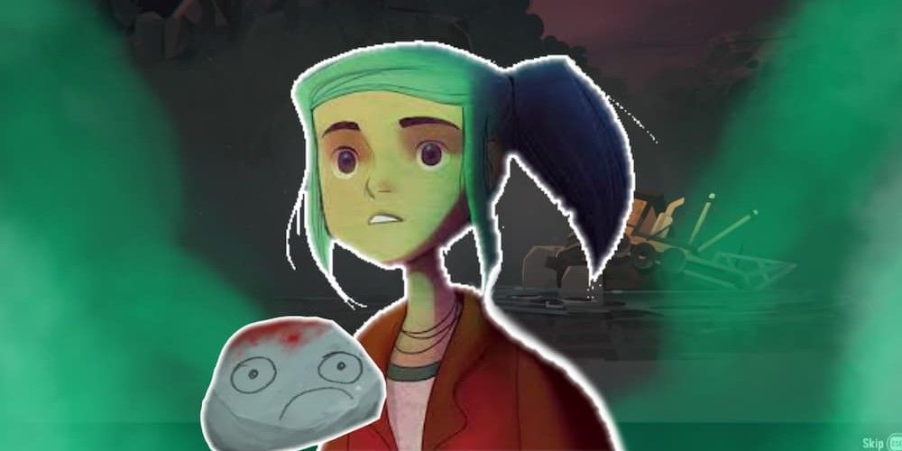 Girl from Oxenfree and Rock from Little Misfortune