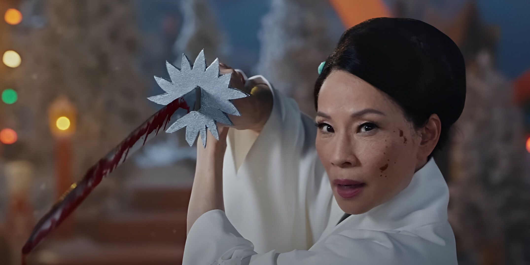 Lucy Liu on Saturday Night Live in Kill Bill x The Grinch sketch parody.
