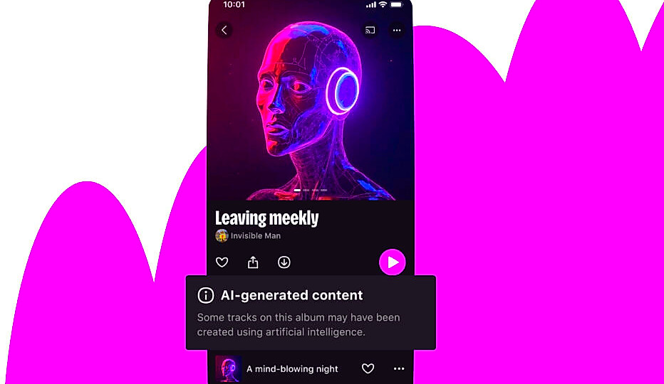 deezer ai generated music warning.