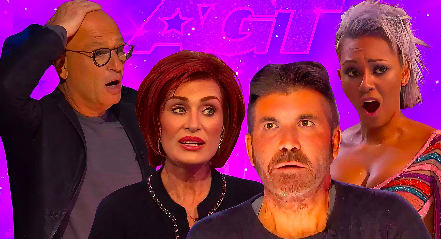 Simon Cowell, Sharon Osbourne, Howie Mendel and Mel B
