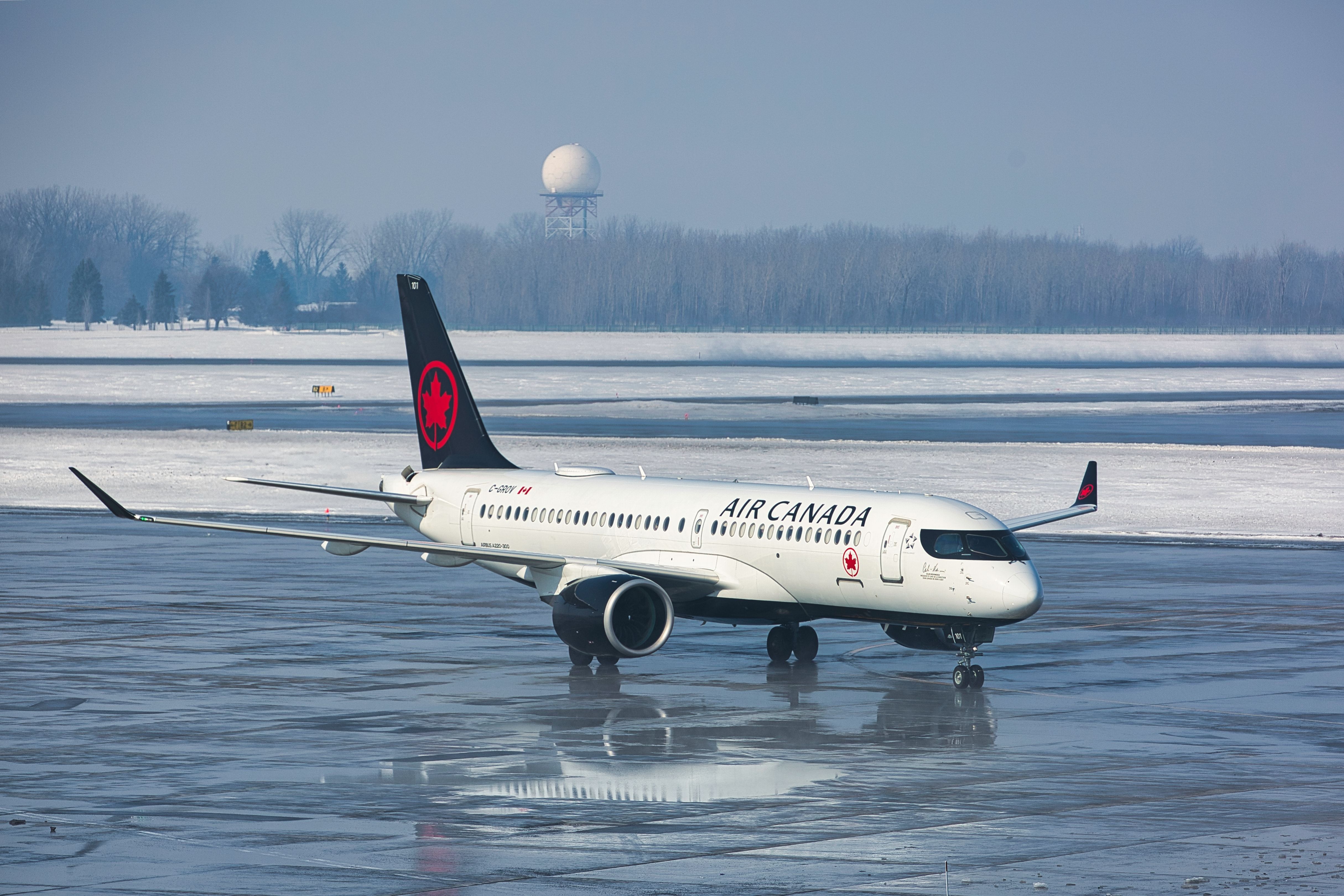 Air Canada Airbus A220-100 at YUL shutterstock_2187065581