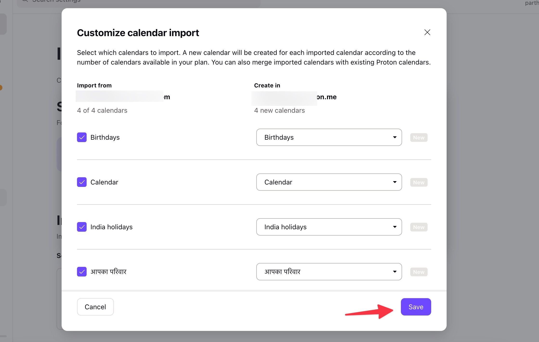 Save your Outlook calendar in Proton Calendar